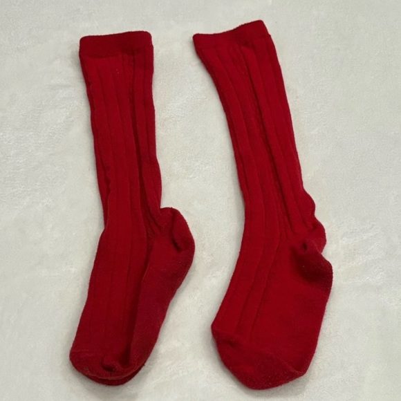XHILARATION Women's Red Cotton Knee High Textured Socks - size 4-10 - Picture 1 of 3